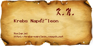 Krebs Napóleon névjegykártya